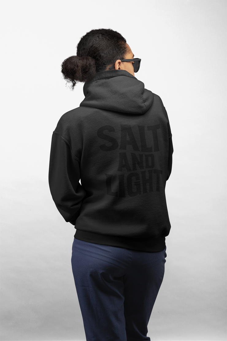 "Salt and Light" Black Hoodie; unisex