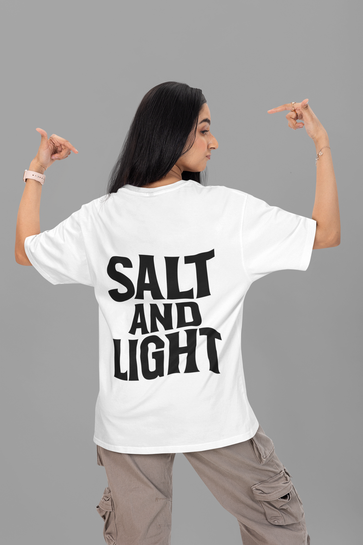 "Salt and Light" White t-shirt; unisex