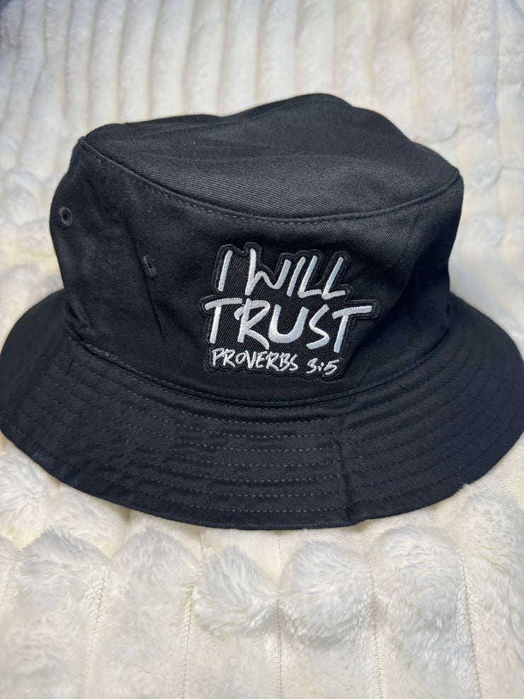 I Will Trust Black Bucket Hat