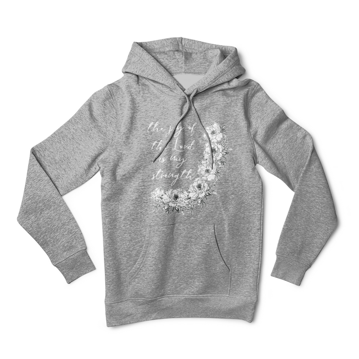 "Joy of the Lord" Heather grey Hoodie; unisex